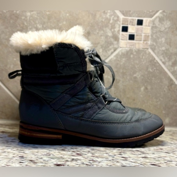 Rock & Candy Danlea Faux Fur Lace Up Booties Gray Water Repellent Women’s 8.5 - Picture 4 of 10